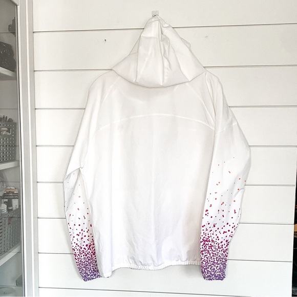 Under Armour | white with pink / purple paint splash zip up windbreaker - Picture 2 of 4